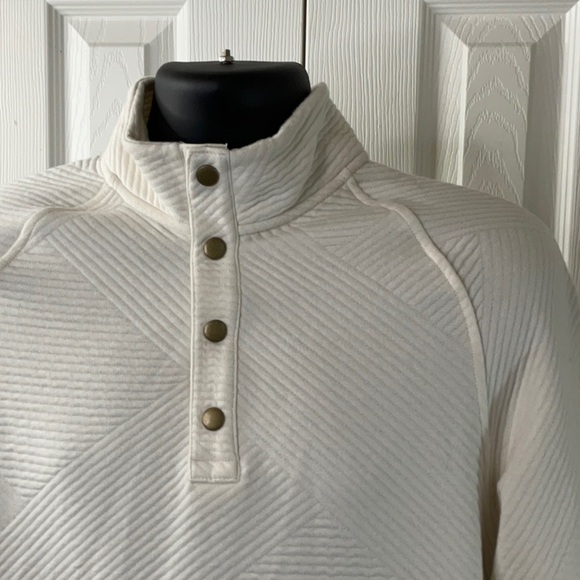 Goodfellow & Co  Men's Quilted Snap Pullover
Sweatshirt Ivory Various Sizes - Picture 3 of 13